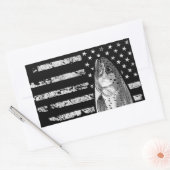 forel vliegt  amerikaanse vlag rechthoekige sticker (Envelop)