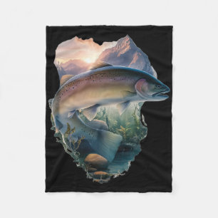 Forel Vliegvissen Bergen Natuur Visser Fleece Deken