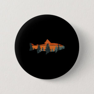 Forel Vliegvissen Natuur Buiten Visser Cadeau Ronde Button 5,7 Cm