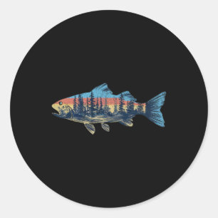 Forel Vliegvissen Natuur Buiten Visser Natuurleven Ronde Sticker