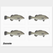 forelkabeljauw rechthoekige sticker (Vel)