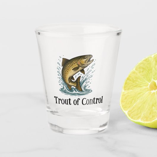 Forellen controle shotglas shot glas (Voorkant)