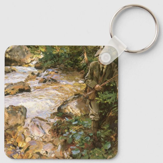 Forelstroom in de Tyrol van John Singer Sargent Sleutelhanger (Achterkant)
