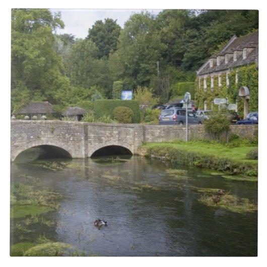 Forelstroom in het dorp Bibury, Tegeltje (Voorkant)