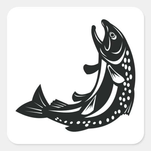 forelvis vierkante sticker (Voorkant)