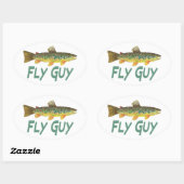 forelvisserij ovale sticker (Vel)