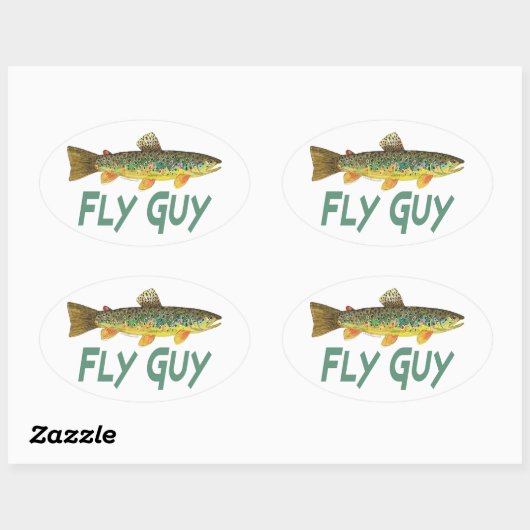 forelvisserij ovale sticker (Vel)