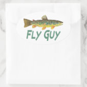 forelvisserij ovale sticker (Tas)