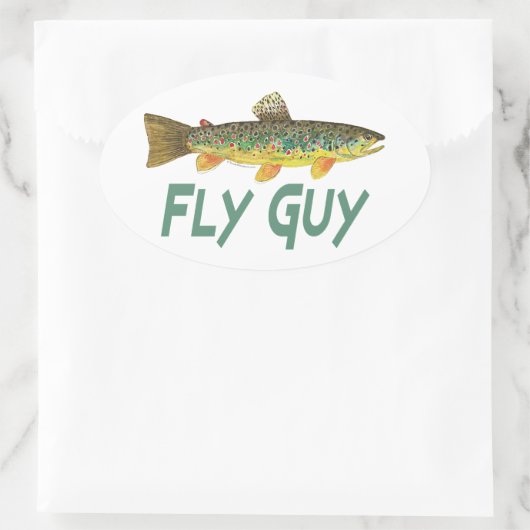 forelvisserij ovale sticker (Tas)