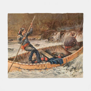 “Forelvisserij” Westerse kunst van Frank Feller Fleece Deken
