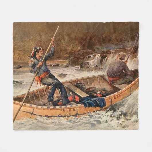 “Forelvisserij” Westerse kunst van Frank Feller Fleece Deken (Voorkant (Horizontaal))