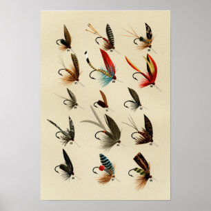 Forelvliegen 84 tot 98 Vintage Poster