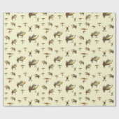  forelvliegen vliegen met een thematroon cadeaupapier (Vlak)