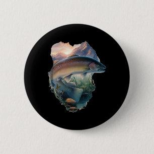Forelvliegenvissen Bergen Natuur Visser Ronde Button 5,7 Cm