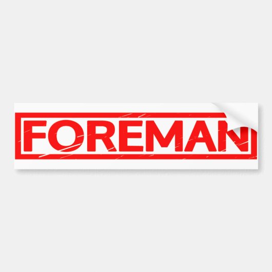 Foreman Stamp Bumpersticker (Voorkant)