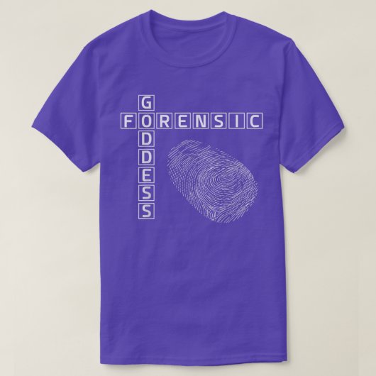 Forensic Goddess Fingerprint Science T-shirt (Design voorkant)