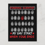 Forensic Science Fingerprint DNA rechercheur Briefkaart<br><div class="desc">Forensische Wetenschap Fingerprint DNA rechercheur. Forensisch criminologisch onderzoeker.</div>