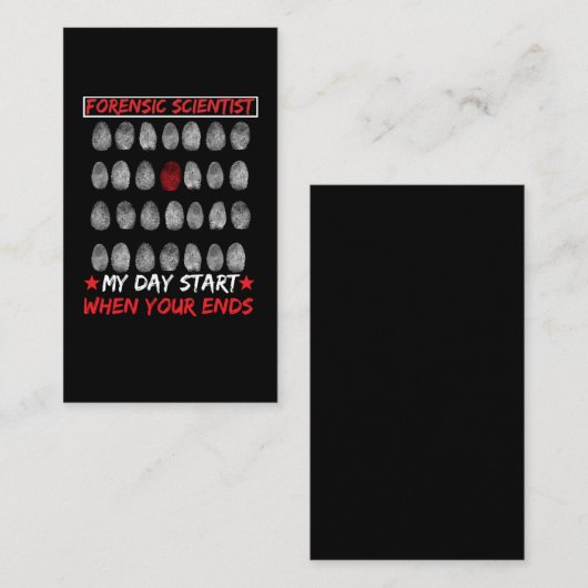 Forensic Science Fingerprint DNA rechercheur Visitekaartje (Voorkant / Achterkant)