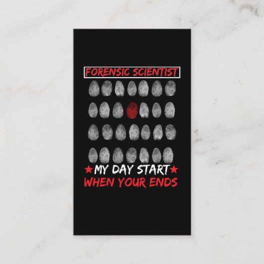 Forensic Science Fingerprint DNA rechercheur Visitekaartje (Voorkant)