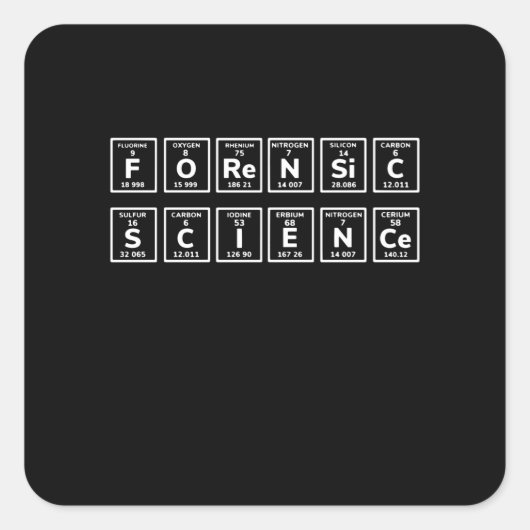Forensic Science Periodic Table Vierkante Sticker (Voorkant)