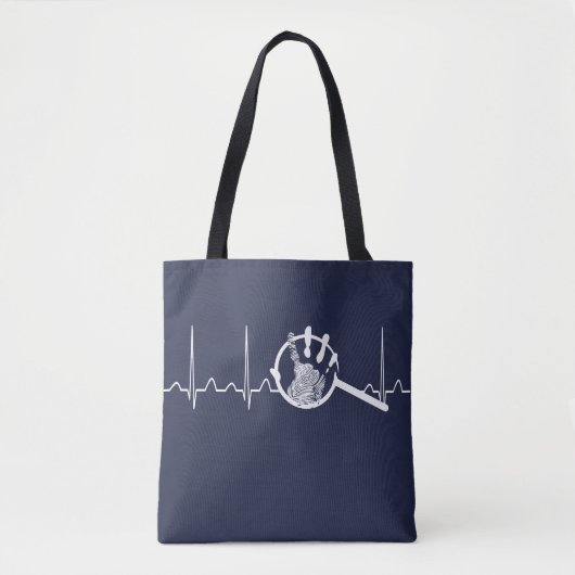Forensic Scientist Heartbeat Tote Bag (Voorkant)