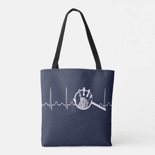 Forensic Scientist Heartbeat Tote Bag (Achterkant)