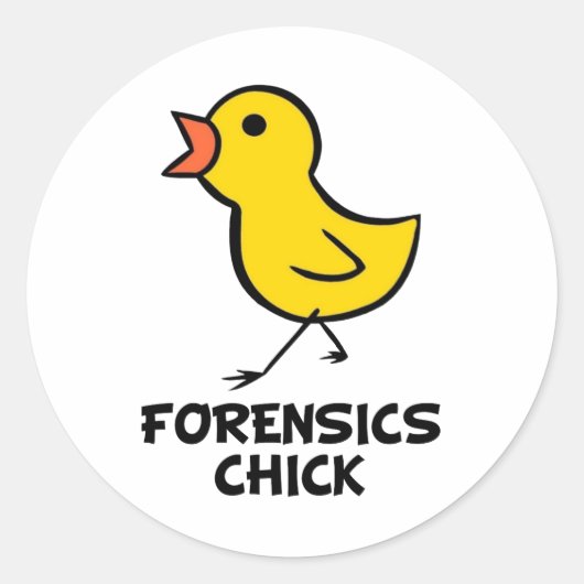 Forensics Chick Ronde Sticker (Voorkant)