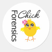 Forensics Chick Ronde Sticker (Voorkant)