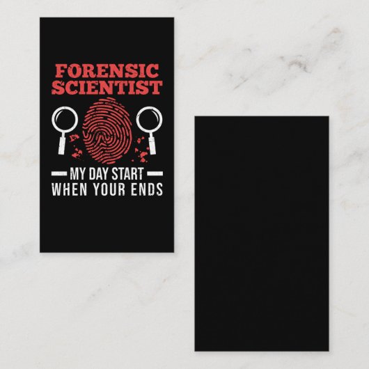 Forensisch wetenschappelijk onderzoeker Forensisch Visitekaartje (Voorkant / Achterkant)