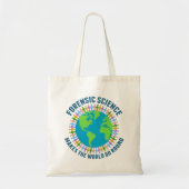 Forensische wetenschap maakt de wereld draaiende tote bag (Voorkant)