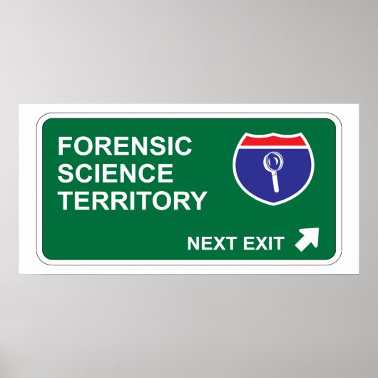 Forensische wetenschap, volgende uitgang poster (Voorkant)
