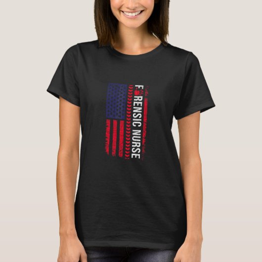 Forensische ziekteverzekering Flag Forensics Scien T-shirt (Voorkant)