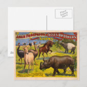 Forepaugh en Sells wonderbaarlijk beest Circus Pos Briefkaart (Voorkant / Achterkant)