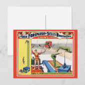 Forepaugh & Sells Brothers  Circus Poster Briefkaart (Voorkant / Achterkant)