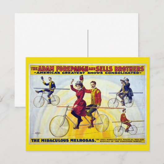 Forepaugh & Sells Brothers  Circus Poster Briefkaart (Voorkant / Achterkant)
