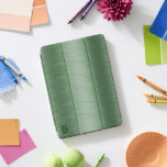Fores Green Metallic Texture Afbeelding Monogram iPad Pro Cover<br><div class="desc">Het groene afbeelding van de vorst van een metallische textuurachtergrond geborsteld aluminium blik met een douane monogram-eenvoudig,  minimalistisch ontwerp.</div>