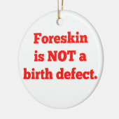 Foreskin is geen geboorteland - rood keramisch ornament (Links)