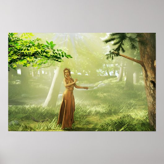 Forest 0007-01-4 digitale kunst poster (Voorkant)
