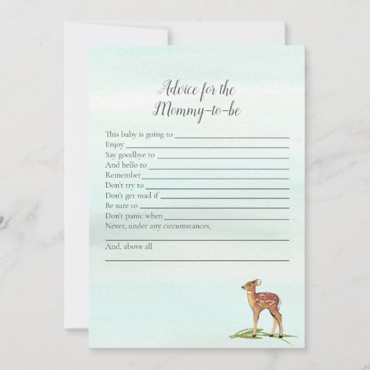 Forest Adventure-advies voor mammie Deers-Baby-spe Kaart (Voorkant)