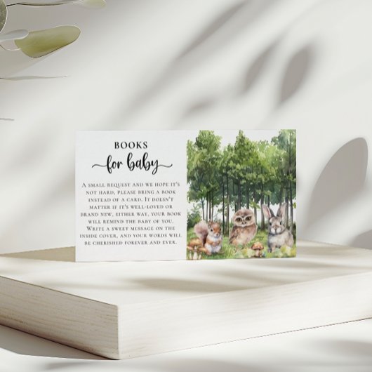 Forest Adventure Baby shower Boek voor Baby Informatiekaartje