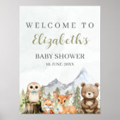Forest Adventure Baby Shower for Boy Poster (Voorkant)
