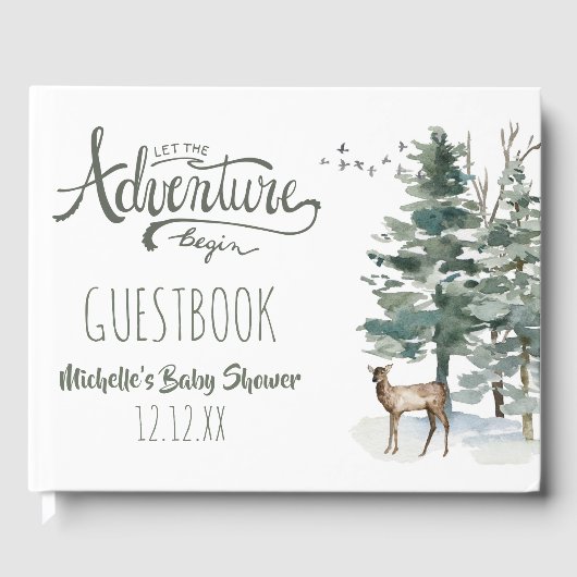 Forest Adventure Baby shower Girl Gastenboek (Voorkant)