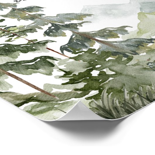 Forest Adventure Baby shower Late Night Luiers Poster (Hoek)