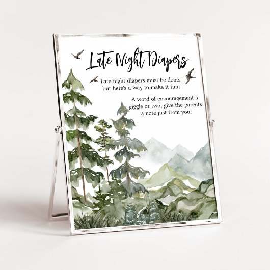 Forest Adventure Baby shower Late Night Luiers Poster