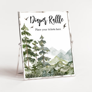 Forest Adventure Baby shower Luier Raffle Poster