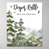 Forest Adventure Baby shower Luier Raffle Poster (Voorkant)