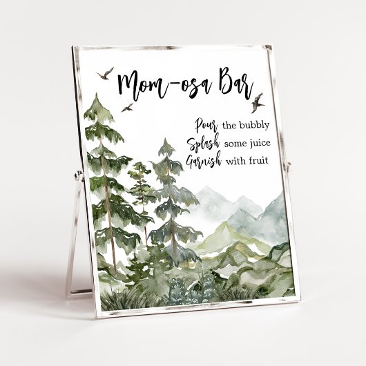 Forest Adventure Baby shower Moeder Osa Bar Poster