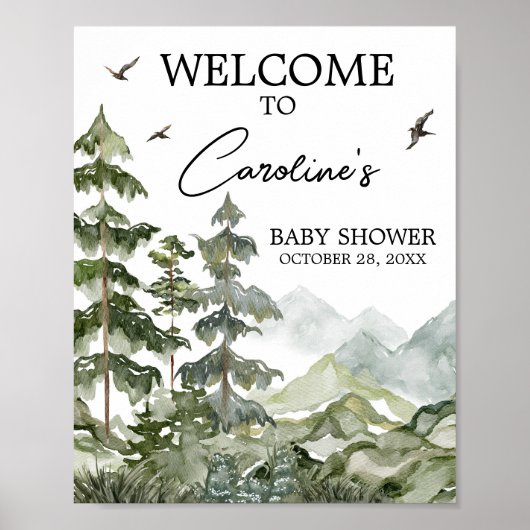 Forest Adventure Baby shower Welkom Poster (Voorkant)