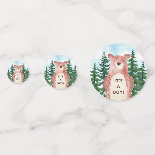 Forest Adventure Beer Boys Baby shower Confetti (Voorkanten)