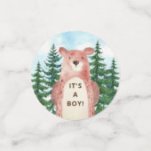 Forest Adventure Beer Boys Baby shower Confetti (Kleine voorkant)